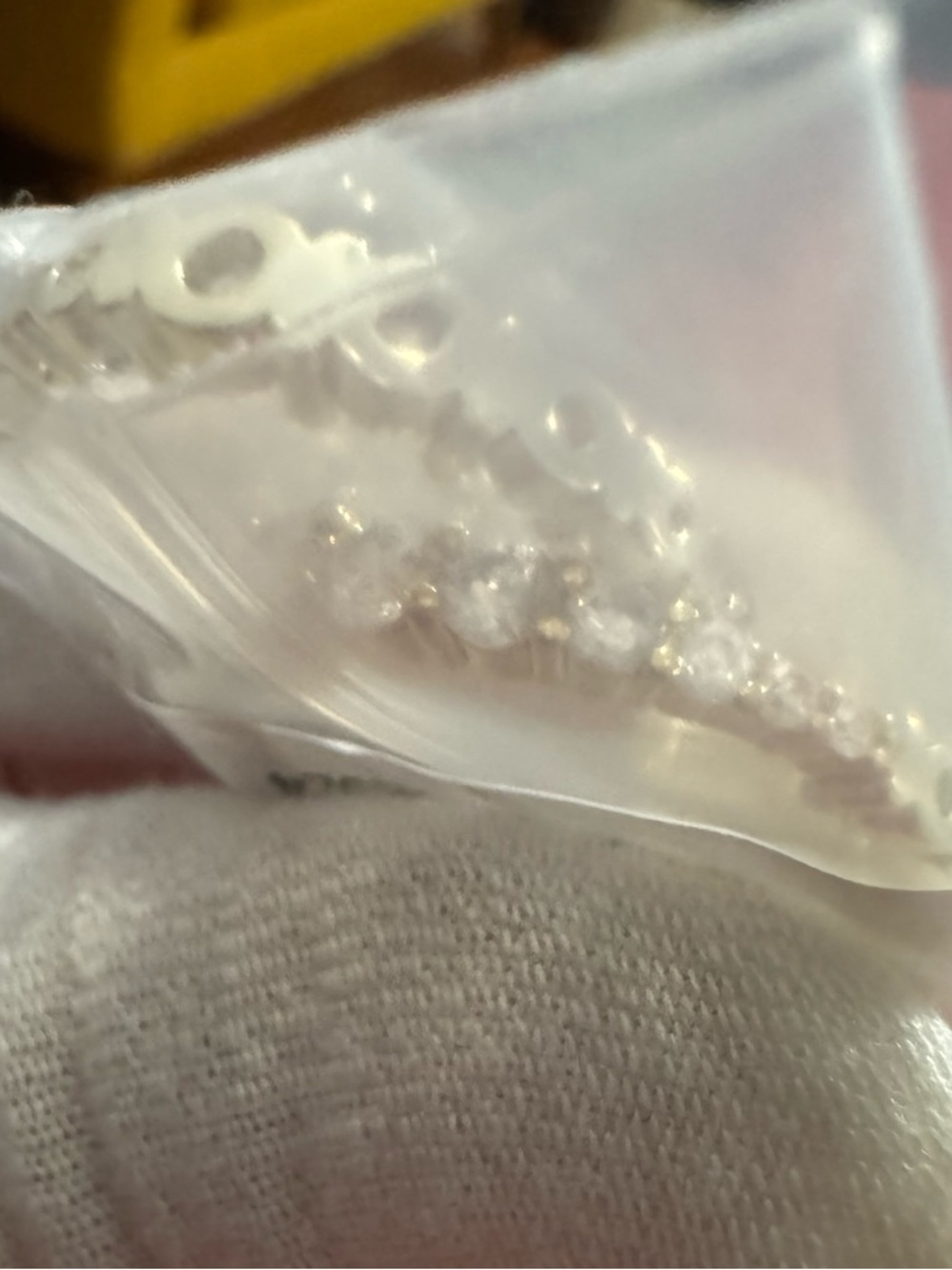 Gold Graduated Diamondette Hoop Earrings 1” - Picture 6 of 15